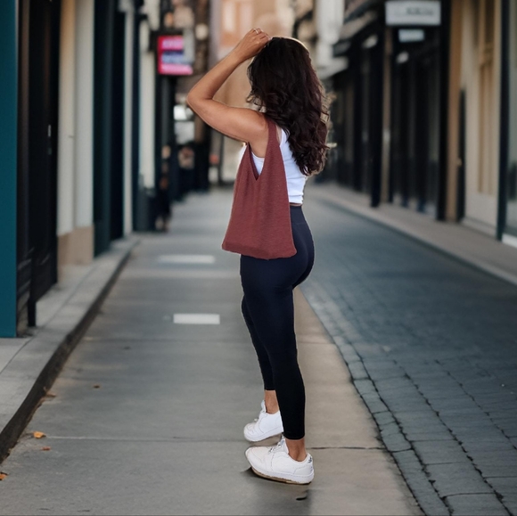 Brand New Brown Crochet Tote Bag - Picture 1 of 2